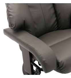 Fauteuil TV avec repose-pied Gris Similicuir