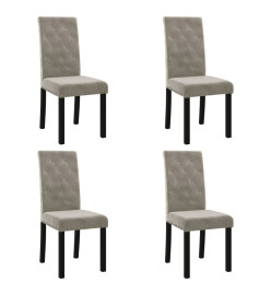 Chaises à manger lot de 4 gris clair velours