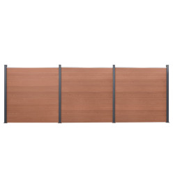 Ensemble de panneaux de clôture marron 526x186 cm WPC