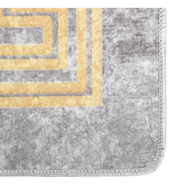 Tapis lavable gris et doré 150x230 cm antidérapant