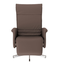 Fauteuil inclinable avec repose-pieds marron similicuir