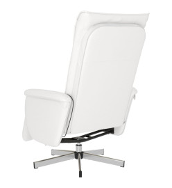 Fauteuil inclinable de massage repose-pieds blanc similicuir