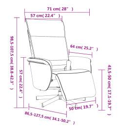 Fauteuil inclinable de massage repose-pieds blanc similicuir