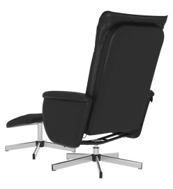 Fauteuil inclinable de massage avec repose-pied noir similicuir