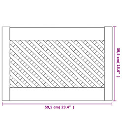 Portes d'armoires en treillis 2 pcs 59,5x39,5 cm pin massif