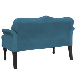 Banc avec coussins bleu 120,5x65x75 cm velours