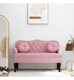 Banc avec coussins rose 120,5x65x75 cm velours