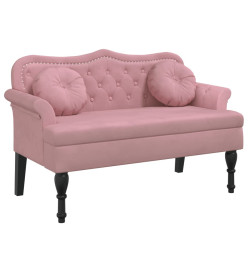 Banc avec coussins rose 120,5x65x75 cm velours