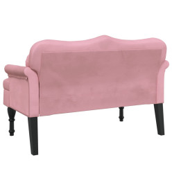 Banc avec coussins rose 120,5x65x75 cm velours