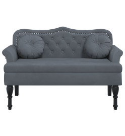 Banc avec coussins gris foncé 120,5x65x75 cm velours