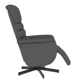 Fauteuil inclinable de massage repose-pieds gris similicuir