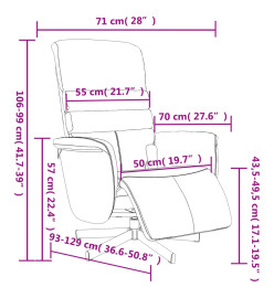 Fauteuil inclinable de massage repose-pieds gris similicuir