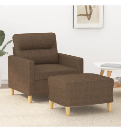 Fauteuil avec repose-pied Marron 60 cm Tissu