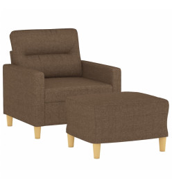 Fauteuil avec repose-pied Marron 60 cm Tissu