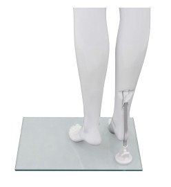 Mannequin femme corps complet base verre Blanc brillant 175 cm