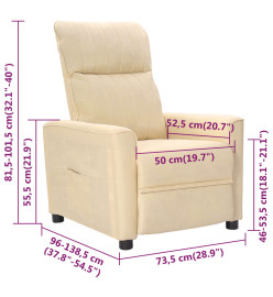 Fauteuil inclinable Crème Tissu