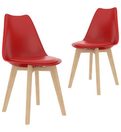 Chaises de salle à manger 2 pcs Rouge Plastique