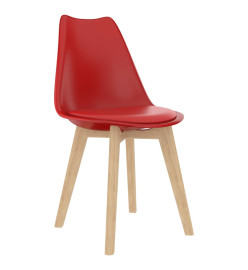 Chaises de salle à manger 2 pcs Rouge Plastique