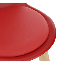 Chaises de salle à manger 2 pcs Rouge Plastique