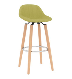 Tabourets de bar lot de 2 vert tissu