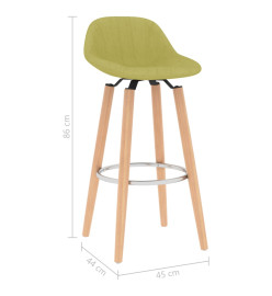 Tabourets de bar lot de 2 vert tissu