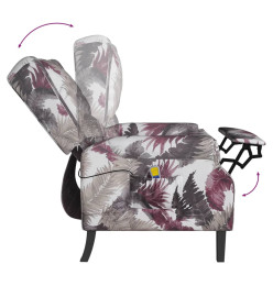 Fauteuil inclinable de massage Motif à fleurs Tissu