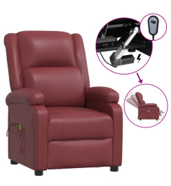 Fauteuil de massage électrique Rouge bordeaux Similicuir