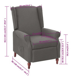 Fauteuil inclinable Gris clair Tissu