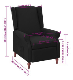 Fauteuil inclinable Noir Tissu