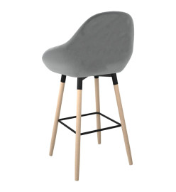 Tabourets de bar lot de 2 gris clair tissu