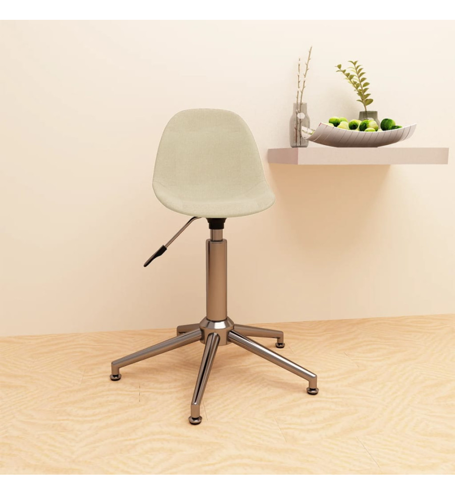 Chaise pivotante de bureau Crème Tissu