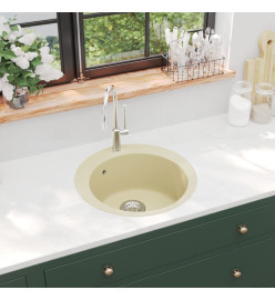 Évier de cuisine Granit Seul lavabo Rond Beige