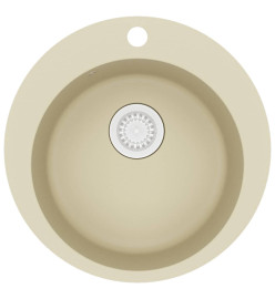 Évier de cuisine Granit Seul lavabo Rond Beige