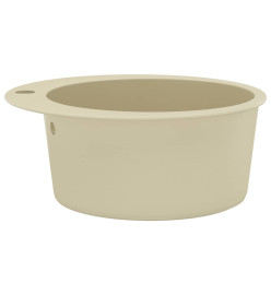 Évier de cuisine Granit Seul lavabo Rond Beige