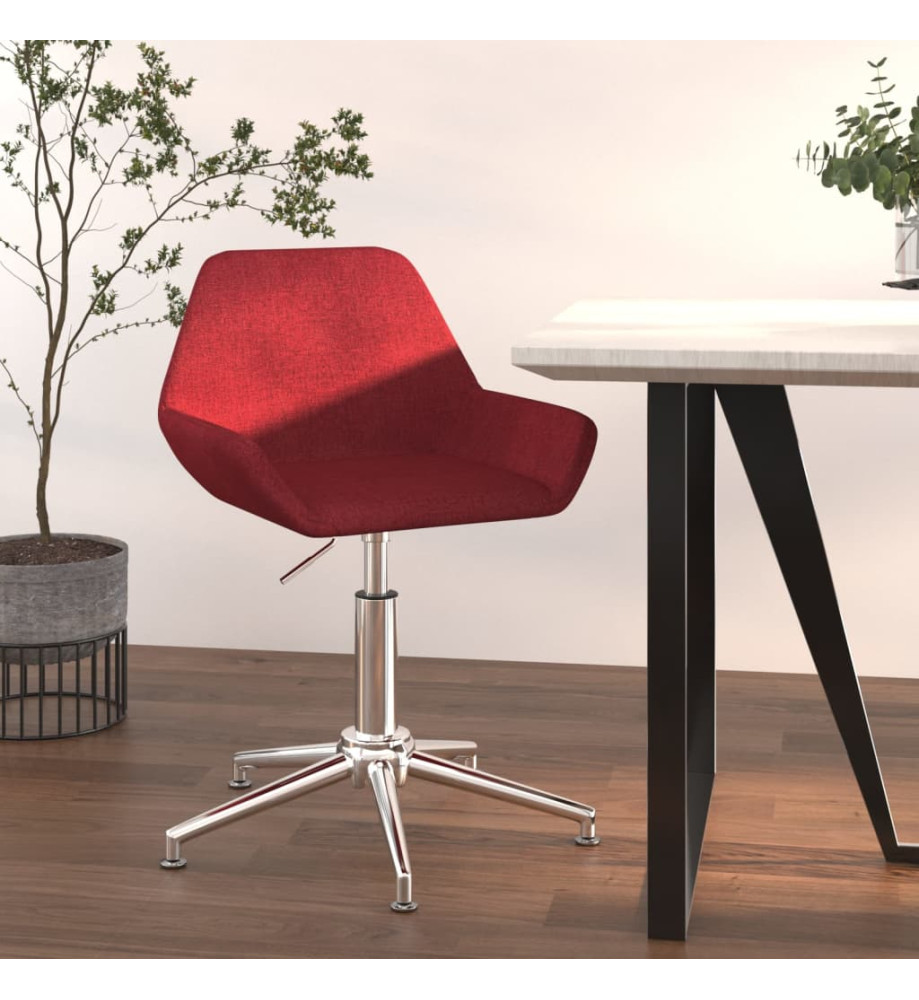 Chaise pivotante de bureau Rouge bordeaux Tissu