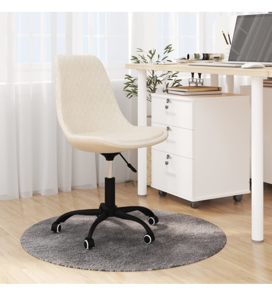 Chaise pivotante de bureau Crème Tissu