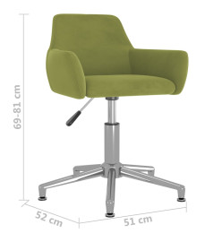 Chaise pivotante de salle à manger Vert clair Velours