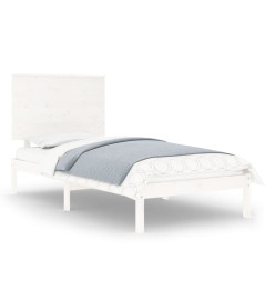 Cadre de lit Blanc Bois de pin massif 90x200 cm