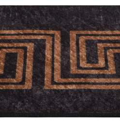 Tapis lavable noir et doré 150x230 cm antidérapant