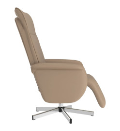 Fauteuil inclinable avec repose-pieds cappuccino similicuir