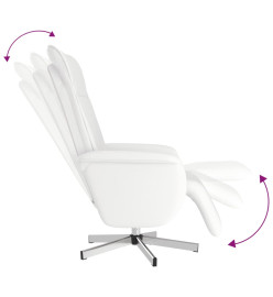 Fauteuil inclinable avec repose-pieds blanc similicuir