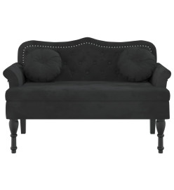 Banc avec coussins noir 120,5x65x75 cm velours