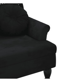 Banc avec coussins noir 120,5x65x75 cm velours