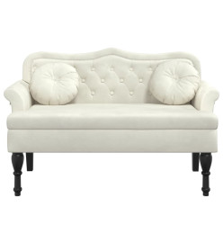 Banc avec coussins crème 120,5x65x75 cm velours