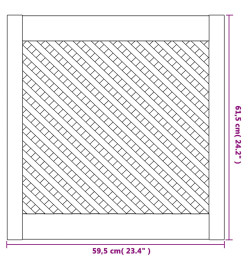 Portes d'armoires en treillis 2 pcs 59,5x61,5 cm pin massif