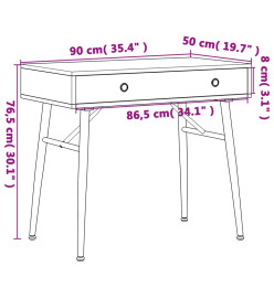 Bureau d'ordinateur avec tiroir vert antique 90x50x76,5 cm