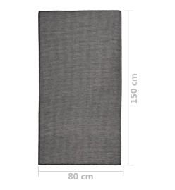 Tapis à tissage plat d'extérieur 80x150 cm Gris