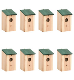 Nichoirs 8 pcs Bois 12x12x22 cm