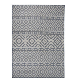 Tapis à tissage plat d'extérieur 200x280 cm Rayures bleues