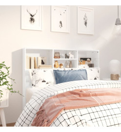 Armoire de tête de lit Blanc brillant 120x19x103,5 cm